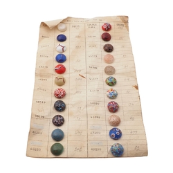 Vintage Czech sample card glass cabochons