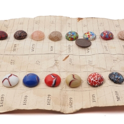 Vintage Czech sample card glass cabochons