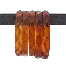 Lot (5) antique Czech topaz faceted glass bangles napkin rings