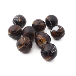 Lot (9) X large vintage Czech multicolor striped bullet mold glass beads 22mm