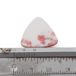 Czech vintage pink white aventurine marble triangle glass cabochon 20mm