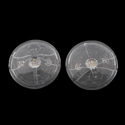 Lot (2) large Czech Vintage clear dragonfly glass buttons 40mm