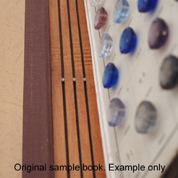Sample card (50) vintage Czech glass buttons blues Joseph Riedel Polaun 1935