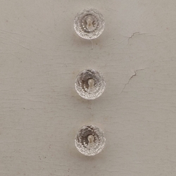 Sample card (6) vintage 1930's Czech faceted domed clear glass buttons 13mm