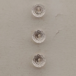 Sample card (6) vintage 1930's Czech faceted domed clear glass buttons 13mm