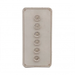Sample card vintage Deco Czech clear glass buttons 18mm