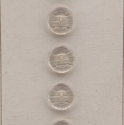 Sample card (6) vintage Deco Czech reverse striped clear glass buttons 18mm
