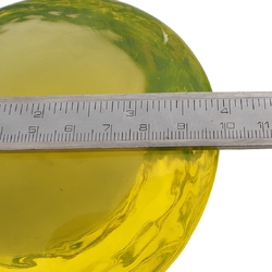 Czech YELLOW uranium glow glass Pyramid 7 cm paperweight ornament Art display - kopie