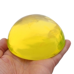 Czech YELLOW uranium glow glass Pyramid 7 cm paperweight ornament Art display - kopie