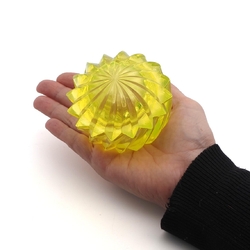 vaseline uranium glass vanity powder trinket box dose Vintage Czech twisted Schlevogt Ingrid style