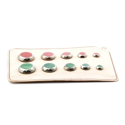 Sample card (10) antique Czech silver lustre glass buttons