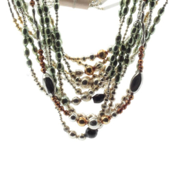Hank (12) Art Deco vintage Czech mercury glass bead necklaces