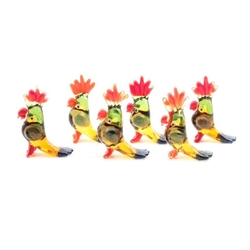 Collection of 6 Czech Glass parrot cockatoo figurines ornaments