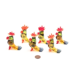 Collection of 6 Czech Glass parrot cockatoo figurines ornaments
