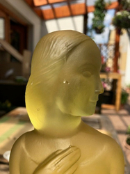 Art Deco Czech Schlevogt Ingrid citrine glass figurine ornament "walking lady"