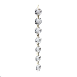 Czech crystal clear octagon glass beaded Chandelier prism fringe chain 5.25"