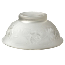 Vintage Czech crystal frost glass fruit salad bowl lotus flower waterlily design centre piece