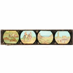 Lot (7) antique German magic lantern glass slides 1900's