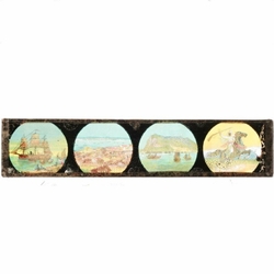 Lot (7) antique German magic lantern glass slides 1900's