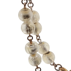 Vintage Czech chain necklace foil lined lampwork glass beads