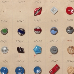 Sample card (40) 1920's Czech antique Art Deco glass buttons