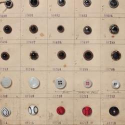 1920 Sample card (60) Czech antique hand painted glass buttons