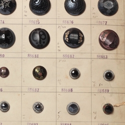 1920 Sample card (60) Czech antique hand painted glass buttons