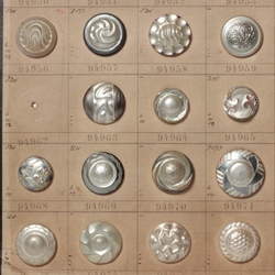 1910 Sample card (54) Czech antique metallic and pearl glass buttons