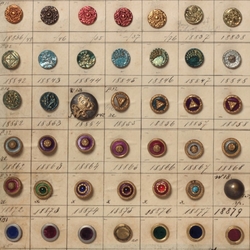 Sample card (139) 1900's Czech antique metal buttons