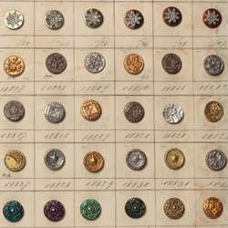 Sample card (139) 1900's Czech antique metal buttons