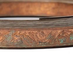 Antique Art Deco floral brass metal rolled banding chandelier jewelery trim decoration 12m/40 feet
