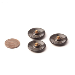 Lot (3) Antique Victorian Czech geometric black glass buttons 23mm 