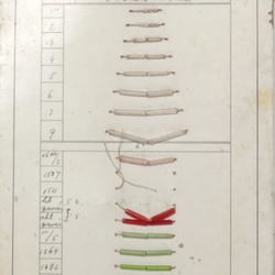 Large vintage Czech sample card transparent and satin bugle faceted glass beads