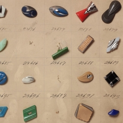Sample card (40) 1920's Czech antique Art Deco glass buttons