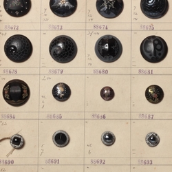 1920 Sample card (60) Czech antique hand painted glass buttons