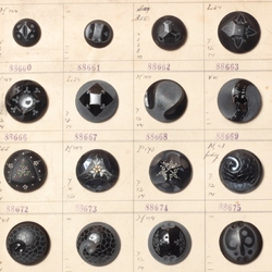 1920 Sample card (60) Czech antique hand painted glass buttons