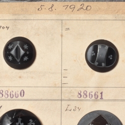 1920 Sample card (60) Czech antique hand painted glass buttons