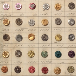 Sample card (139) 1900's Czech antique metal buttons