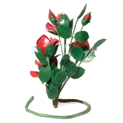 Antique Art Deco Czech handmade lampwork glass red rose flowers free standing ornament