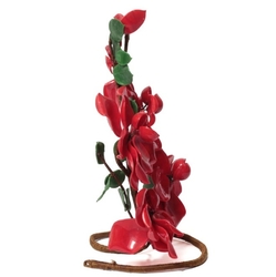 Antique Art Deco Czech handmade lampwork glass red flowers free standing ornament