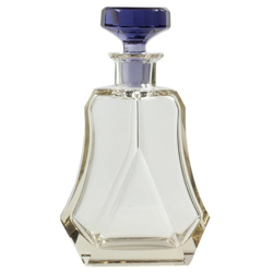 Antique Art Deco Czech pale citrine and violet glass decanter