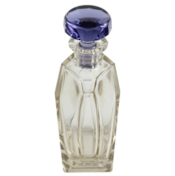 Antique Art Deco Czech pale citrine and violet glass decanter
