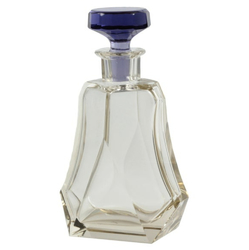 Antique Art Deco Czech pale citrine and violet glass decanter