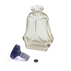 Antique Art Deco Czech pale citrine and violet glass decanter