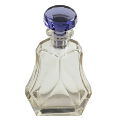Antique Art Deco Czech pale citrine and violet glass decanter
