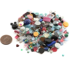 Lot (300+) Czech vintage glass rhinestones, cabochons, flatback rhinestones