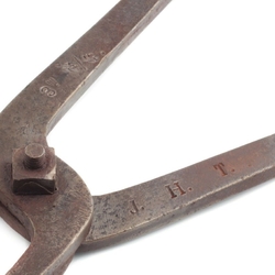 Antique Czech glass cabochon nailhead bead making hand pressing pliers tool industrial art