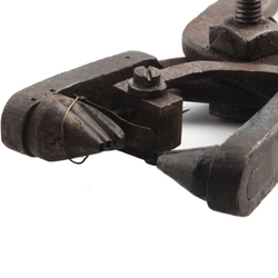 Antique Czech 2.5mm nailhead glass bead making hand press molding pliers tool industrial art