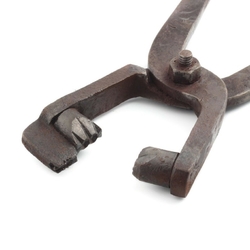 Antique Czech 6mm octagon glass bead making hand press molding pliers tool