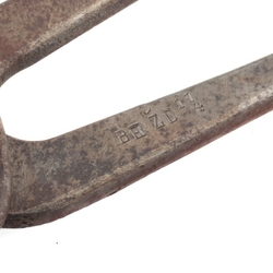 Antique Czech 2.5mm nailhead glass bead making hand press molding pliers tool industrial art